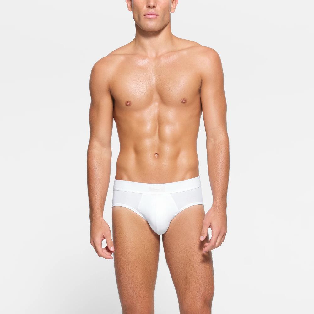 SKIMS Mens Brief | White | Medium | SKIMS Cotton Cover