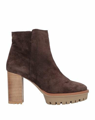 Pedro Miralles Woman Ankle boots Dark brown Leather Cover