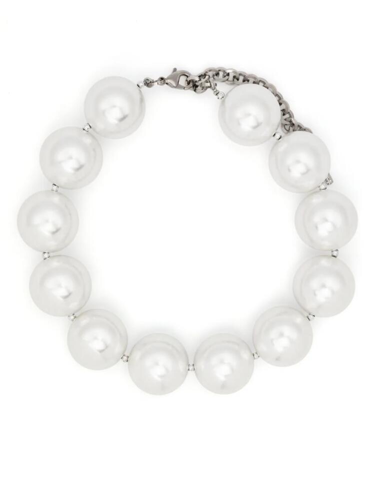 Alessandra Rich faux-pearl chain-link necklace - White Cover