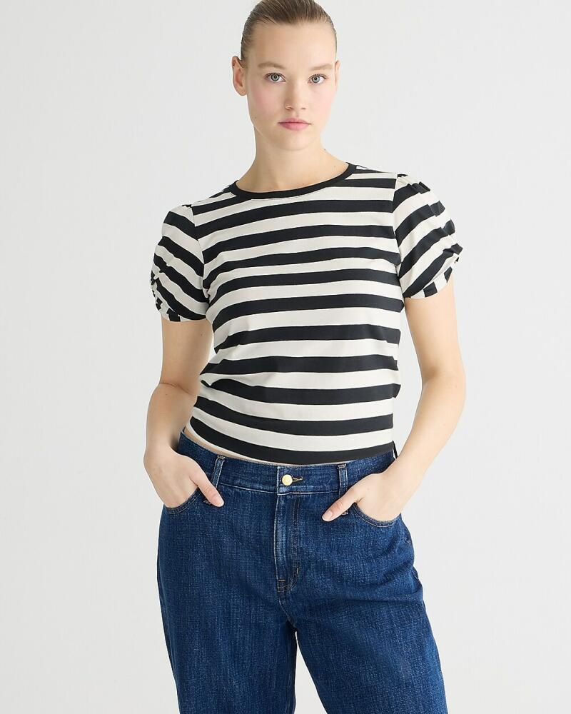 J.Crew Vintage jersey puff-sleeve T-shirt in stripe Cover