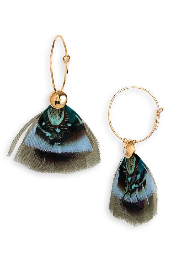 Gas Bijoux Bermude Feather Hoop Earrings in Blue Mix Cover