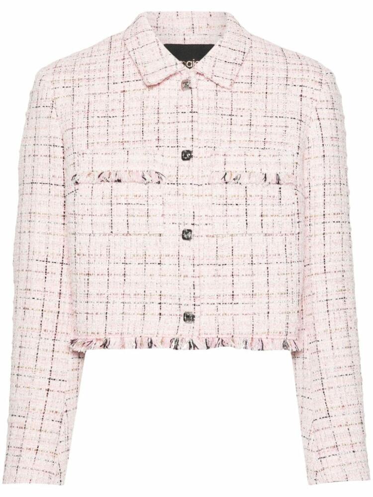 Maje metallic-thread tweed jacket - Pink Cover