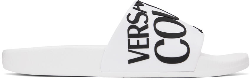 Versace Jeans Couture White Logo Slides Cover