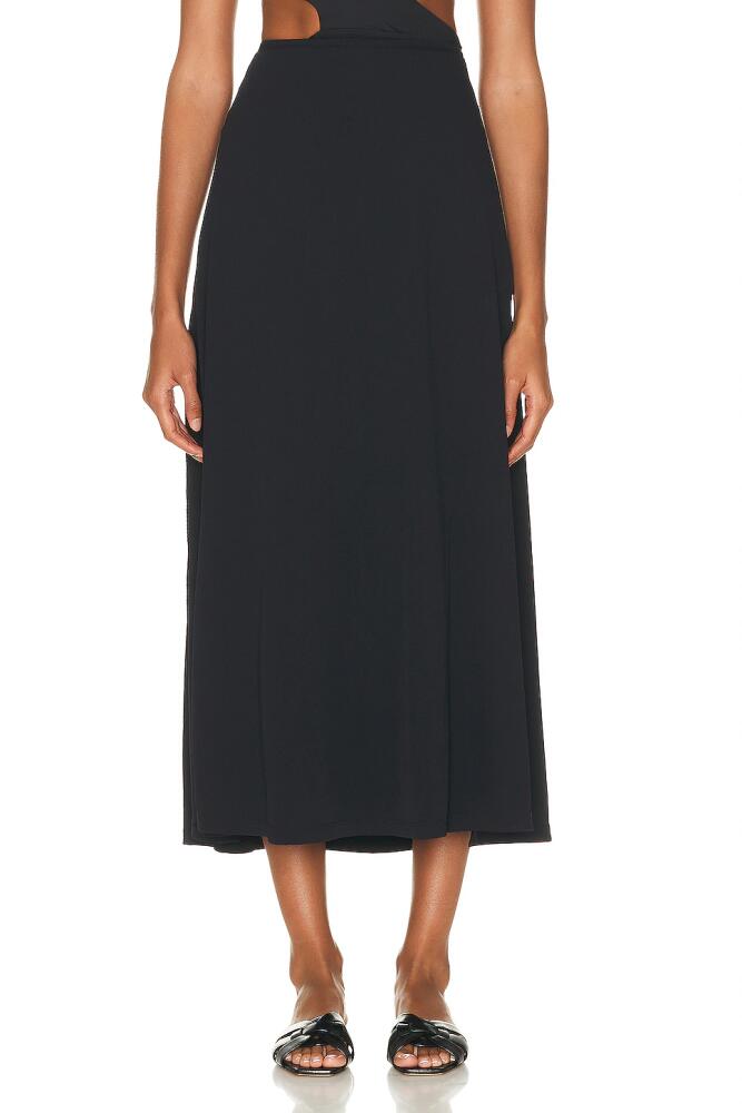 Johanna Ortiz Black Kikoi Midi Skirt in Black Cover