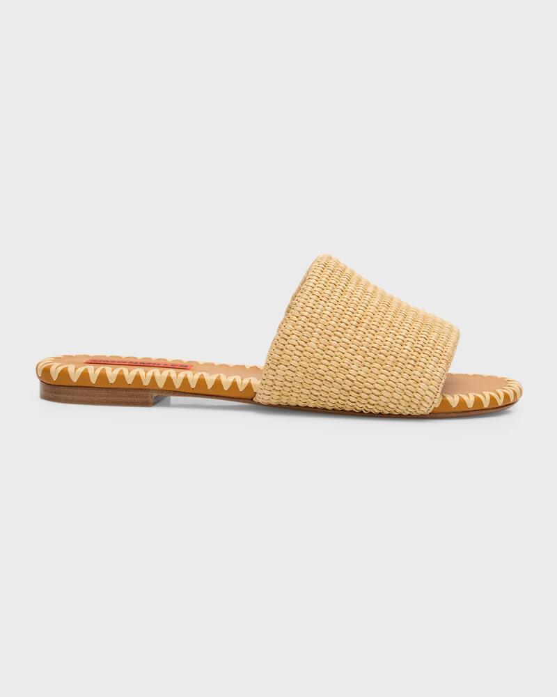 SIMONMILLER Salerno Raffia Flat Slide Sandals Cover