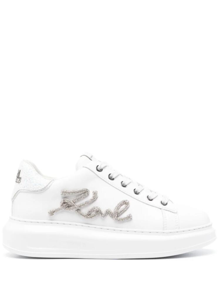 Karl Lagerfeld Kapri leather platform sneakers - White Cover