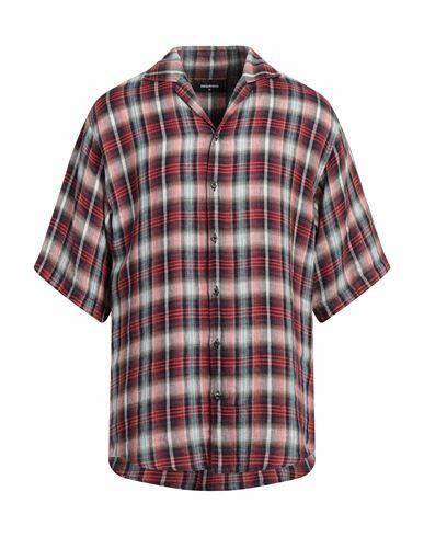 Dsquared2 Man Shirt Brick red Linen Cover