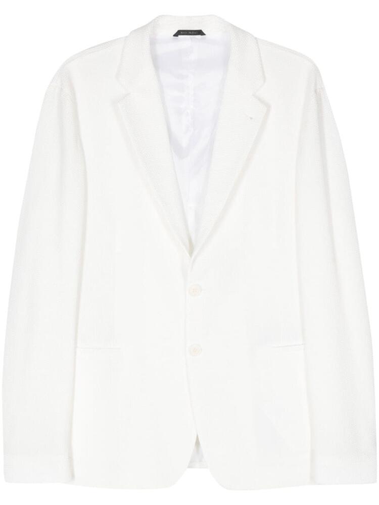 Giorgio Armani single-breasted piqué blazer - White Cover