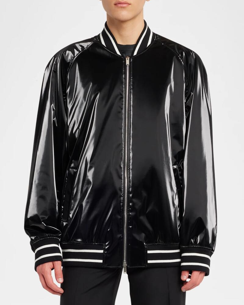 Alexander McQueen Men's Liquid Vinyl Bomber Jacket Cover