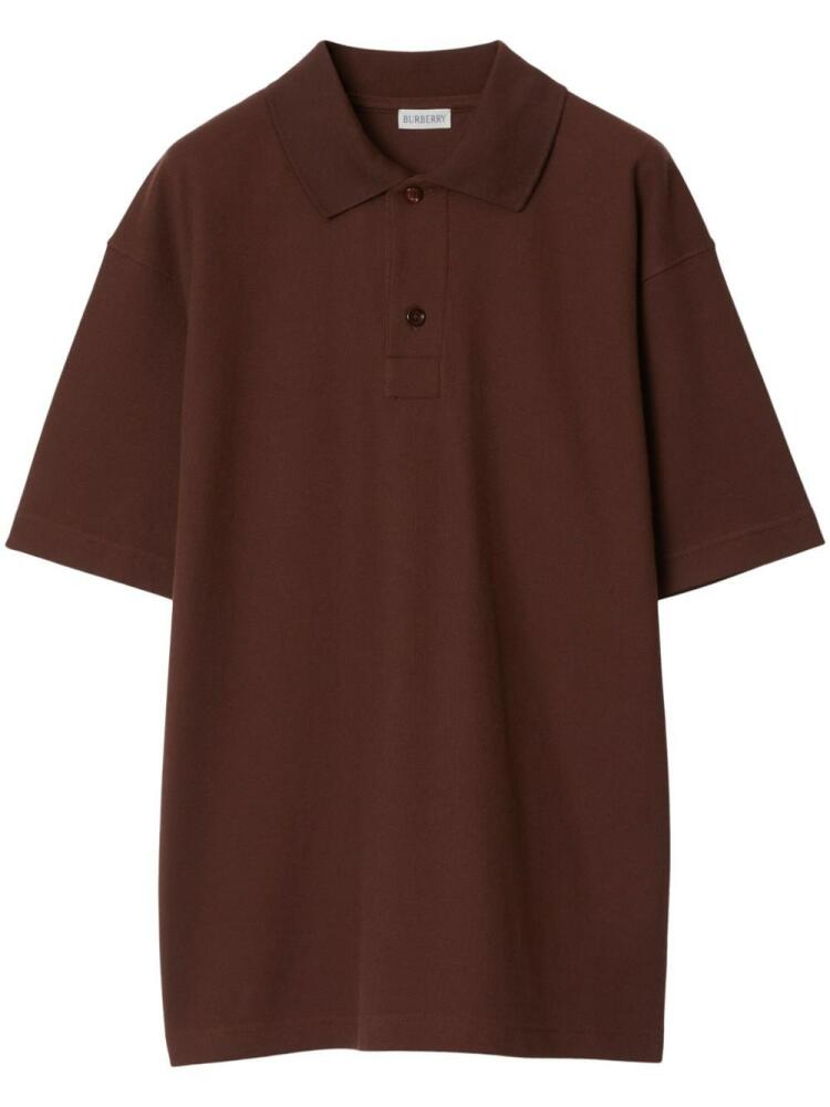 Burberry EKD-embroidered cotton polo shirts - Brown Cover