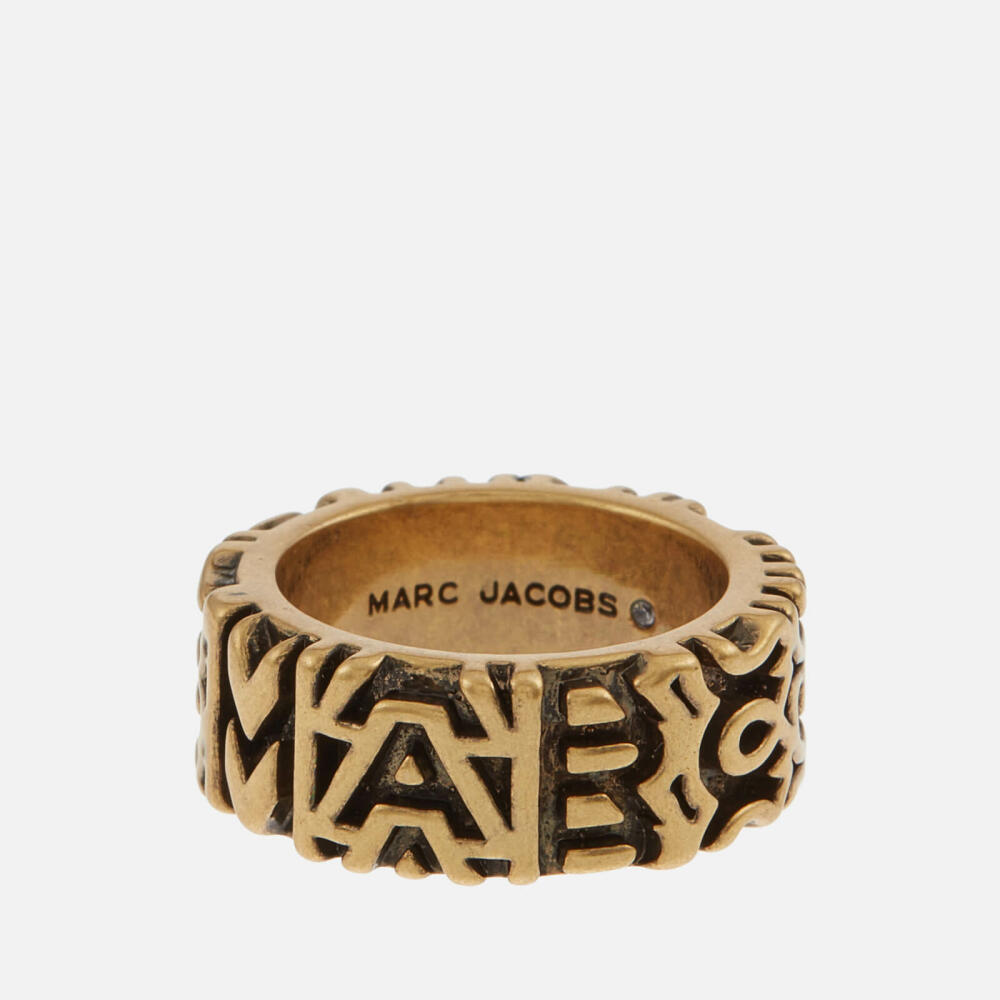 Marc Jacobs Monogram Engraved Gold-Tone Ring Cover