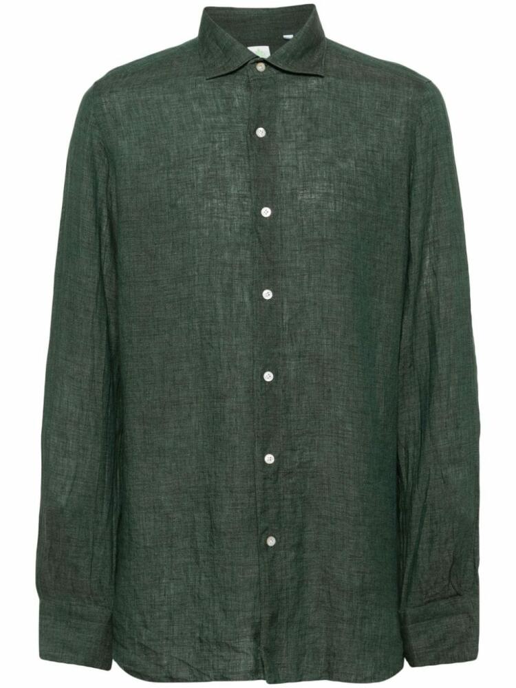 Finamore 1925 Napoli chambray linen shirt - Green Cover