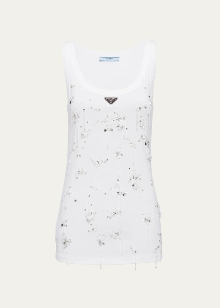 Prada Crystal Ribbed Tank Top Cover