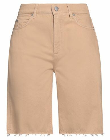 Red Valentino Woman Shorts & Bermuda Shorts Beige Cotton, Cow leather Cover