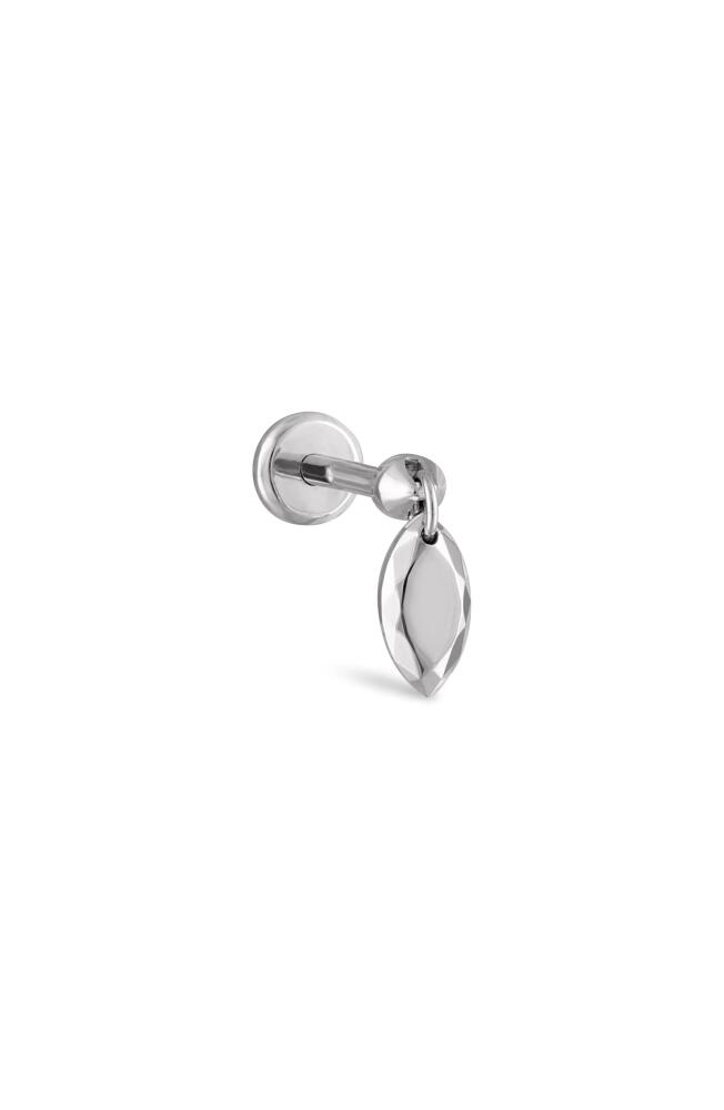 Maria Tash Faceted Marquise Single Threaded Stud Earring in White Gold Cover