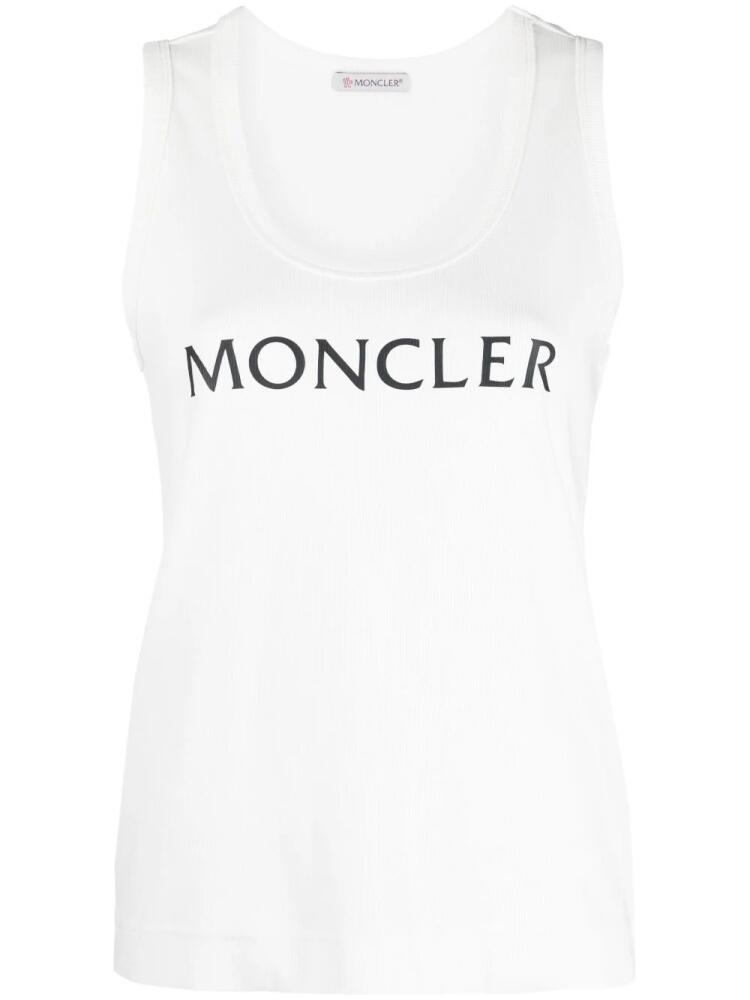 Moncler logo-print tank top - White Cover