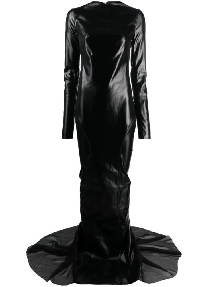 Rick Owens coated long-sleeved gown - Black Cover