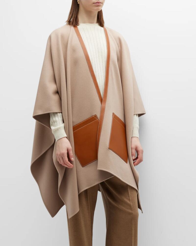 Loro Piana Teodora Cashmere & Leather Cape Cover