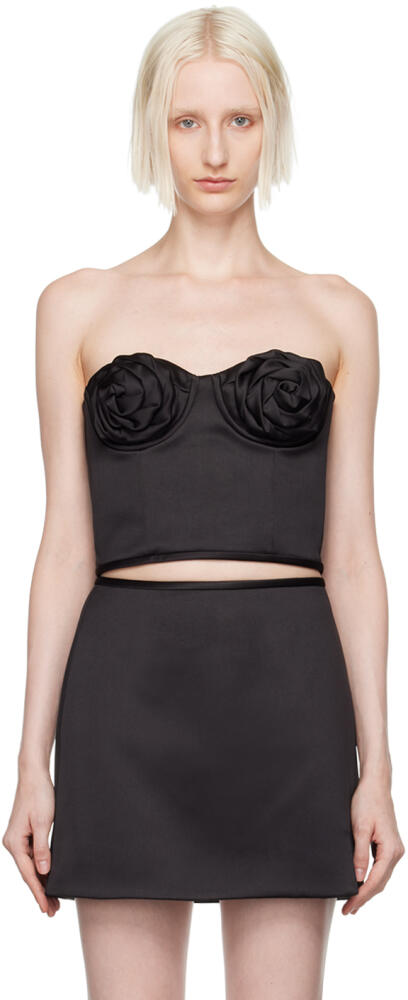 Marc Jacobs Black 'The Satin Rose' Corset Cover