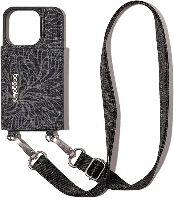 Baggallini On The Go IPhone Card Case Crossbody (Midnight Blossom Print) Wallet Cover