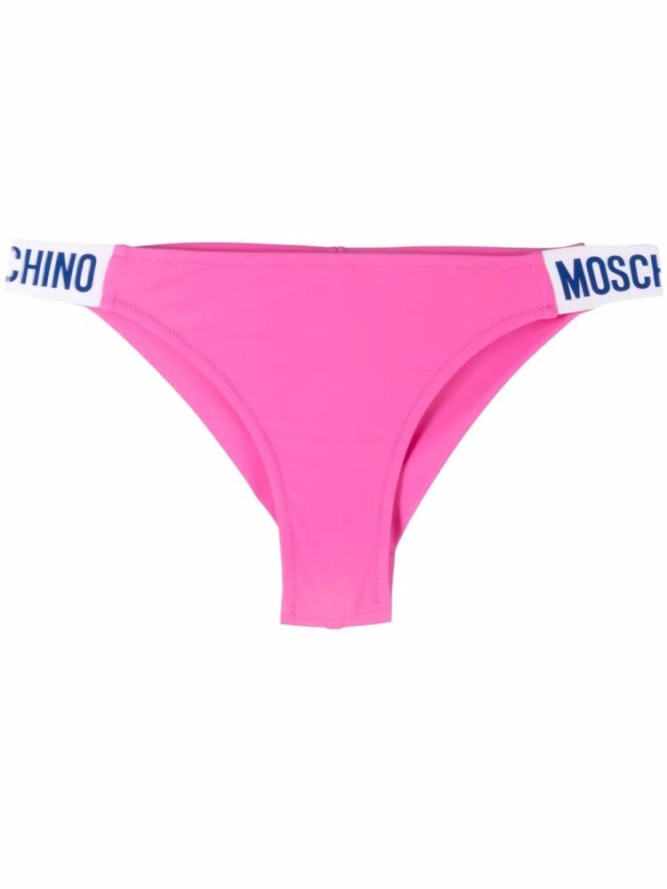 Moschino logo-waistband bikini bottom - Pink Cover