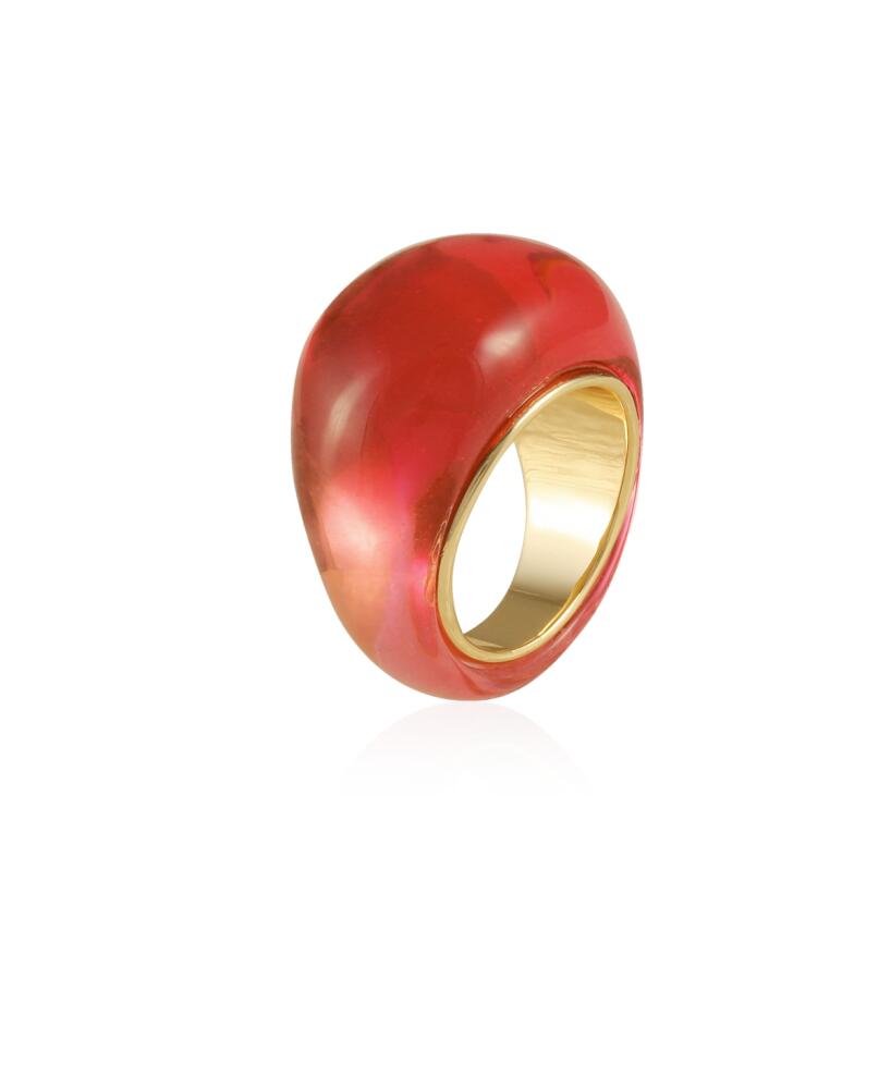 Vince Camuto Gold-Tone and Mixed Red Pink Cocktail Ring - Gold-Tone, Pink Cover