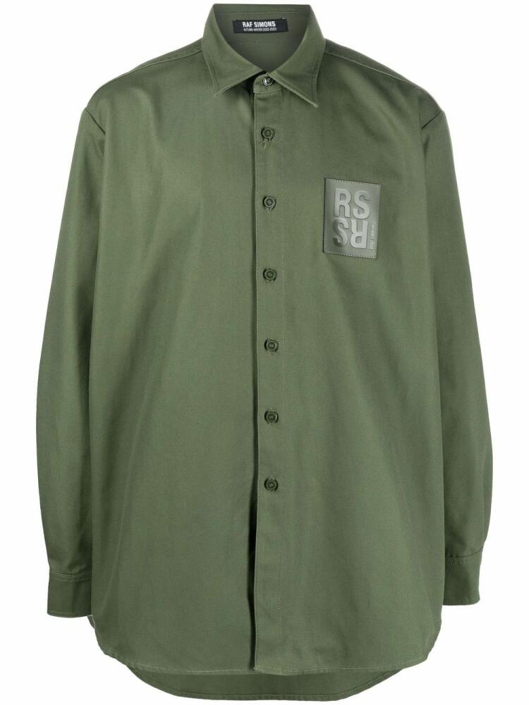 Raf Simons logo-patch shirt - Green Cover