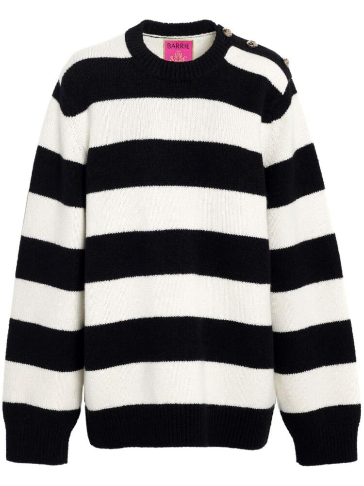 Barrie striped intarsia-knit jumper - Black Cover