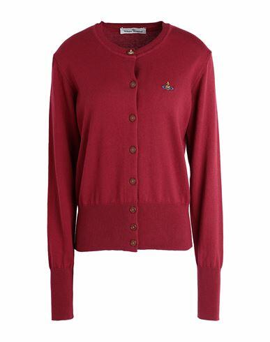 Vivienne Westwood Bea Cardigan Woman Cardigan Brick red Organic cotton, Cashmere Cover