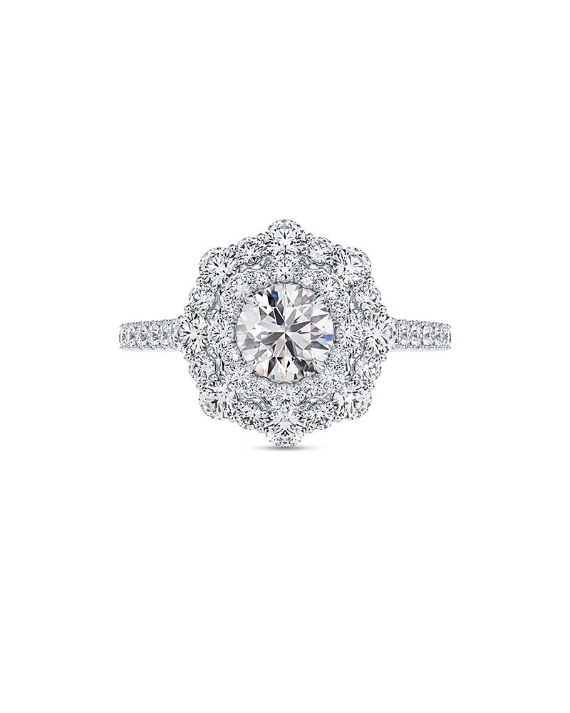 De Beers Forevermark Center of My Universe Floral Halo Ring in 18K White Gold, 1.80 ct. t. w. Cover