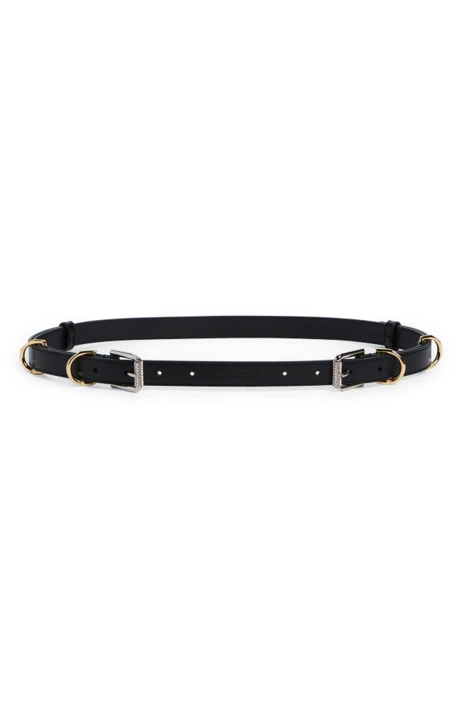 Givenchy Voyou Double Buckle Leather Belt in Black Cover