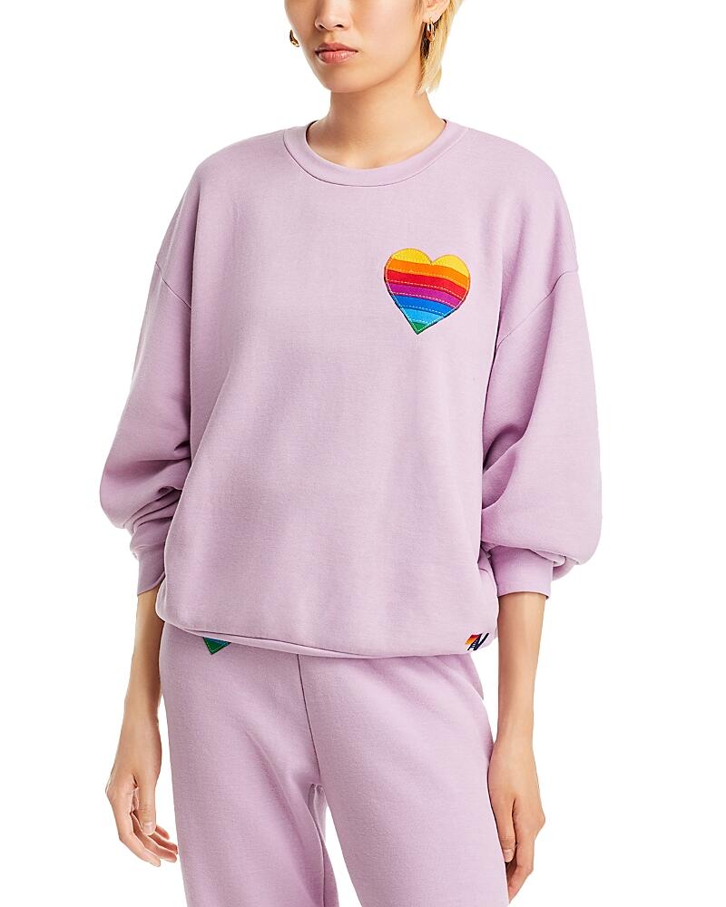 Aviator Nation Rainbow Heart Stitch Crewneck Sweatshirt Cover