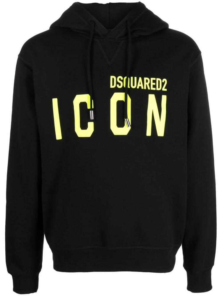 DSQUARED2 logo-print cotton hoodie - Black Cover