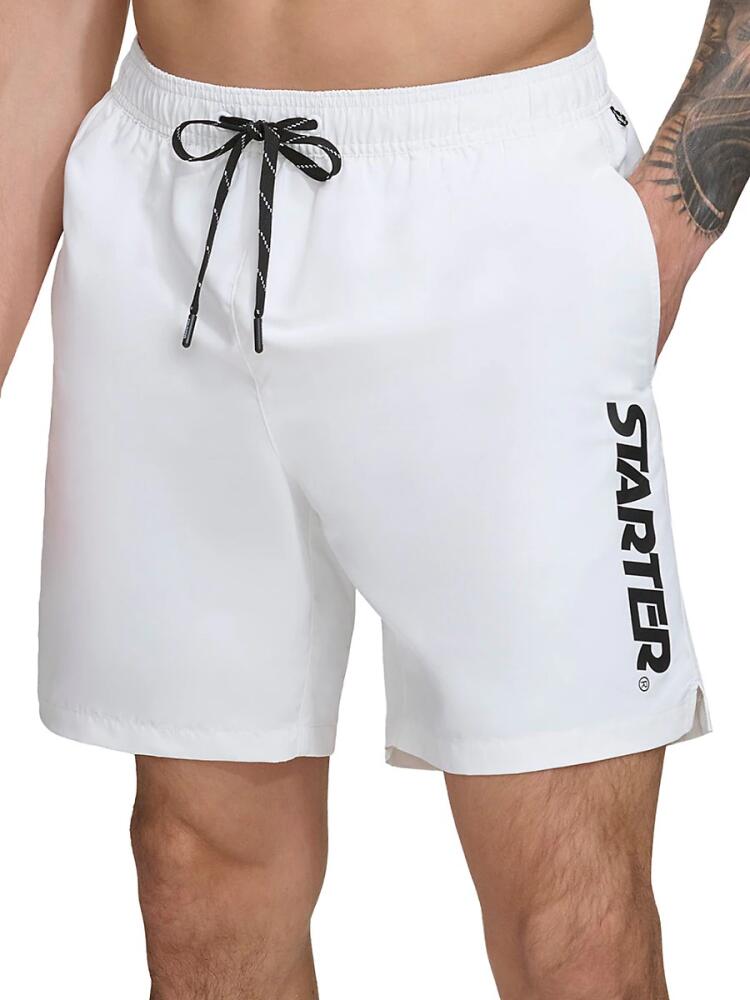 Men's Starter Core Volley Flat Front Shorts - White Cover