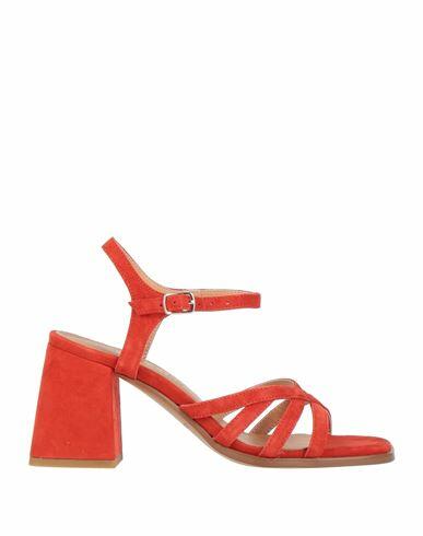 Cafènoir Woman Sandals Orange Soft Leather Cover