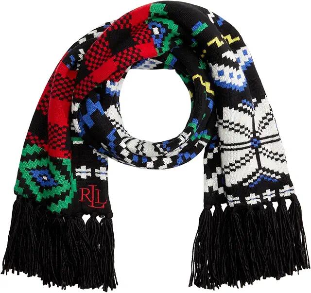 LAUREN Ralph Lauren Patchwork Holiday Knit Scarf (Multi) Scarves Cover