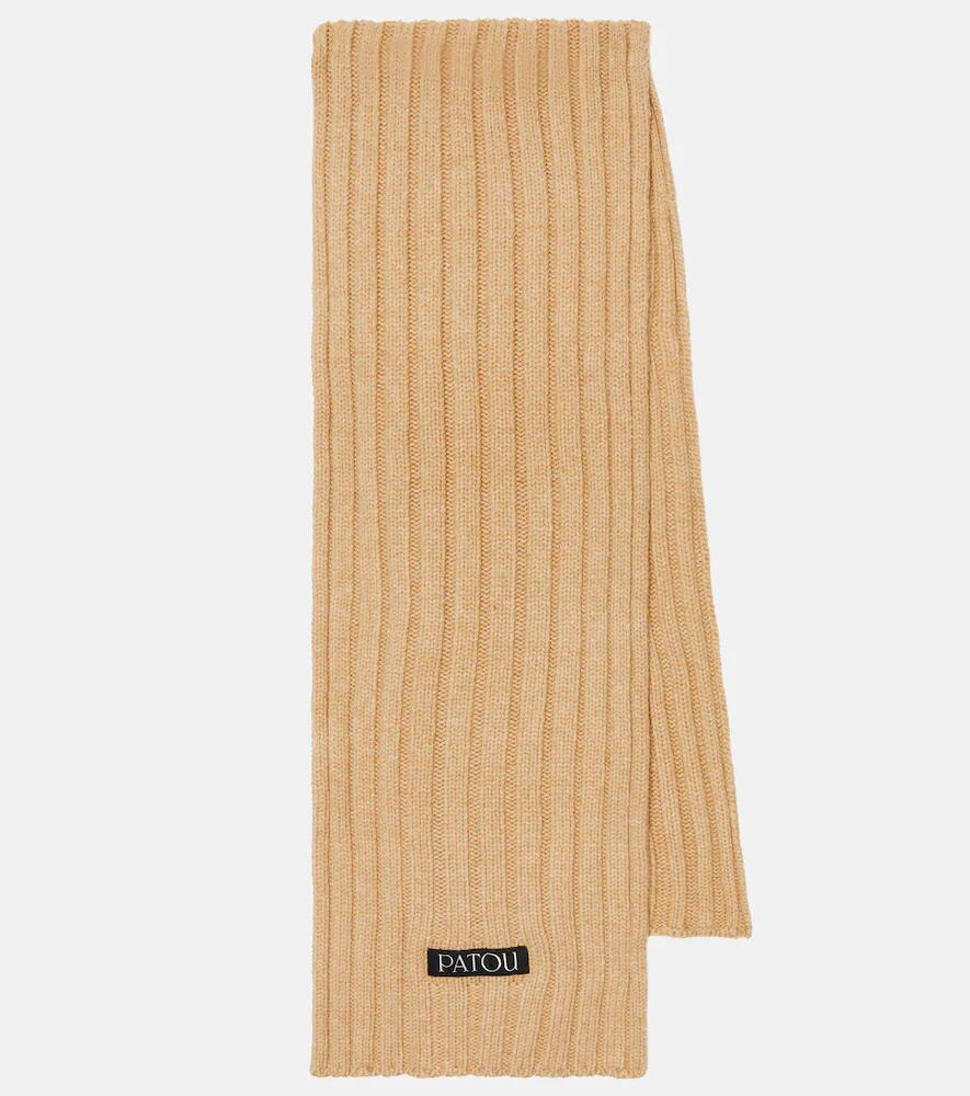 Patou Ribbed-knit wool and cashmere scarf Cover