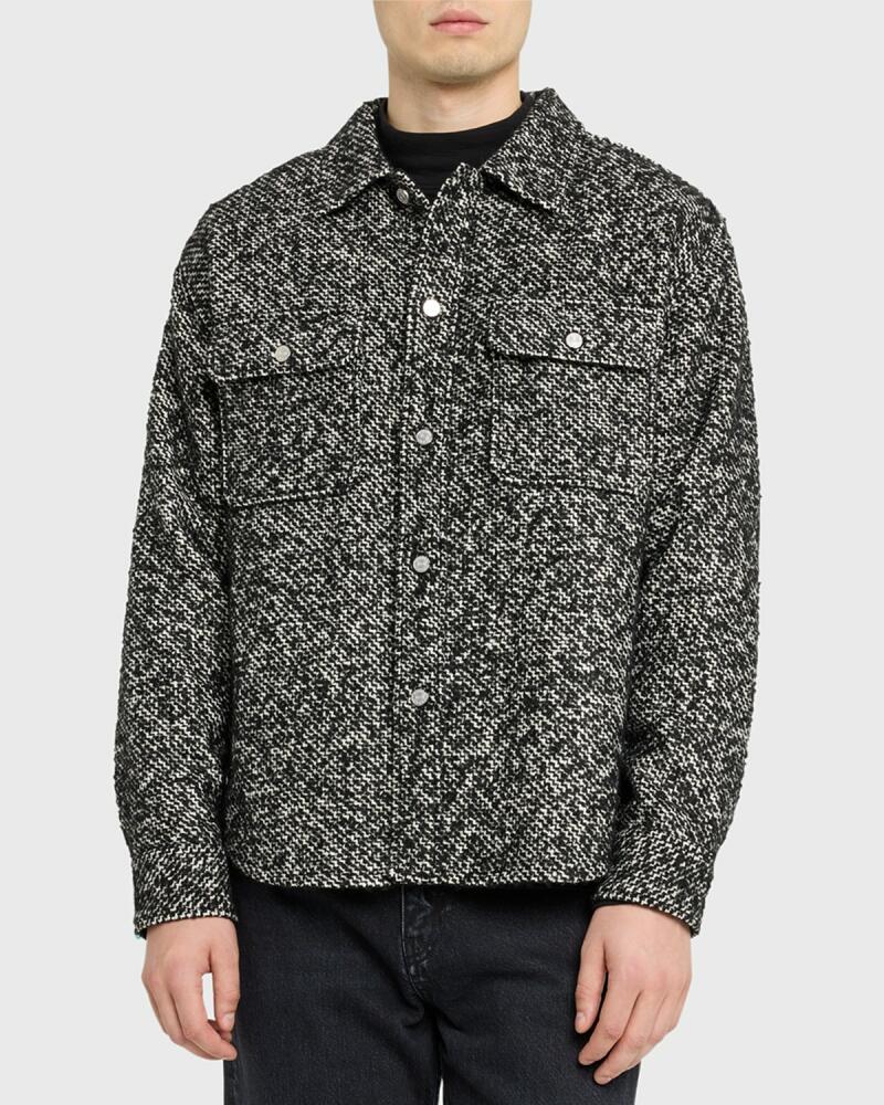 FRAME Men's Tweed Textured Overshirt Cover