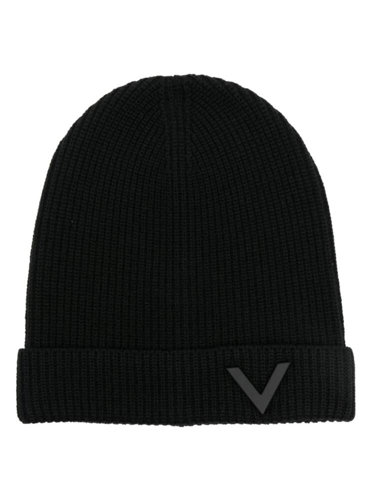 Valentino Garavani VLogo ribbed beanie - Black Cover