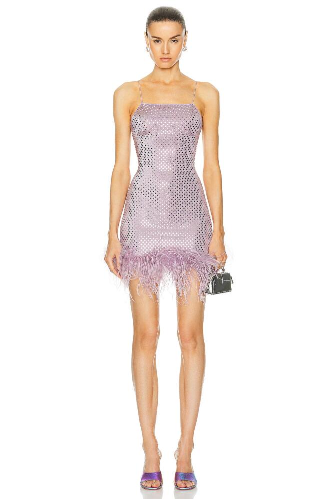 Oseree Disco Plumage Mini Dress in Purple Cover