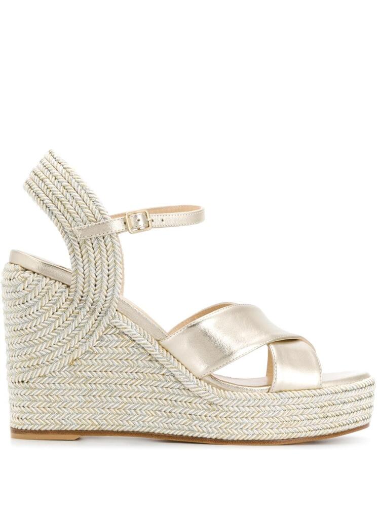 Jimmy Choo Dellena 100mm espadrille wedges - Gold Cover