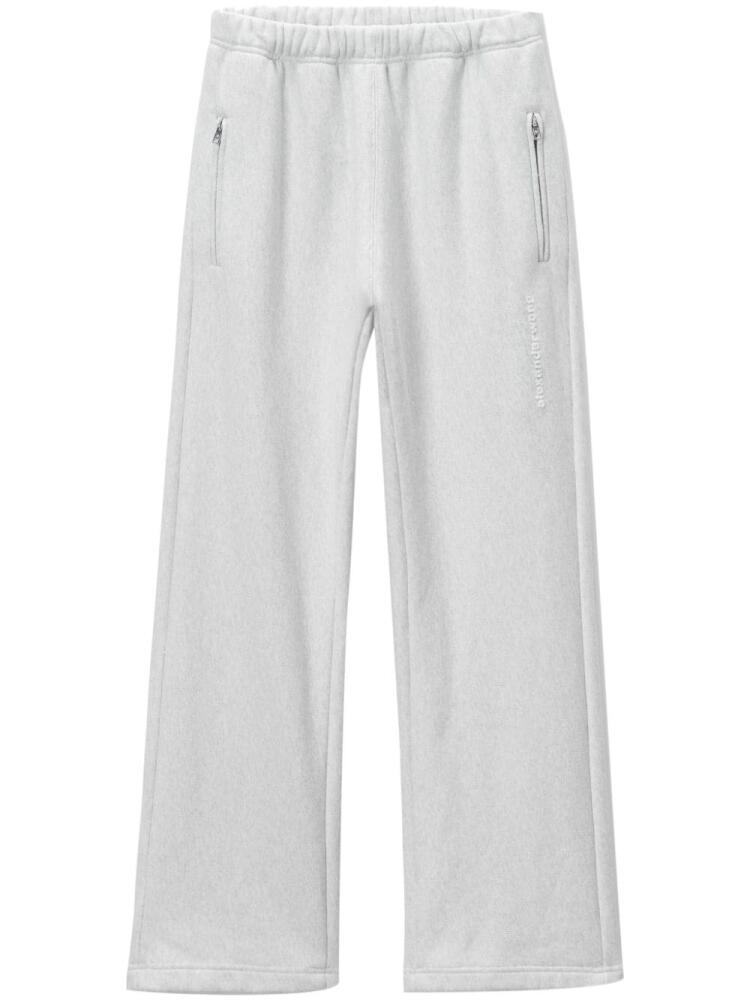 Alexander Wang logo-embossed wide-leg track pants - Grey Cover