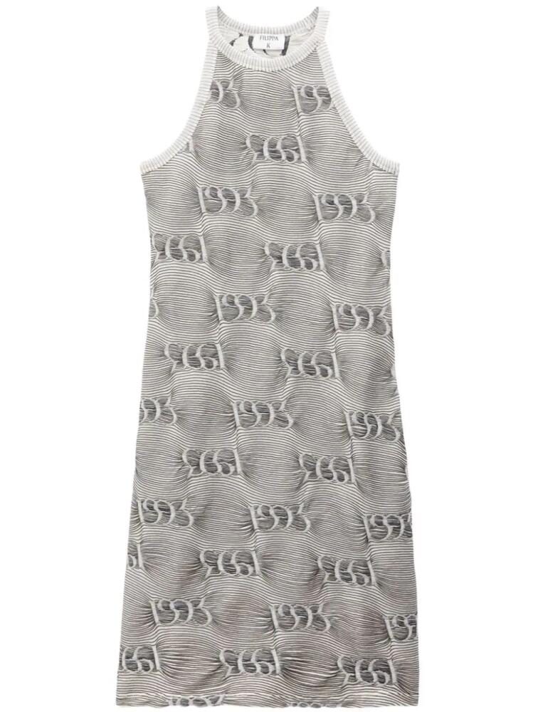 Filippa K patterned-jacquard tank minidress - Neutrals Cover