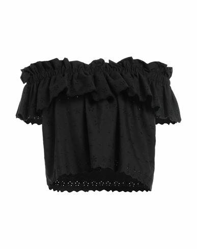 Nora Barth Woman Top Black Cotton, Elastane Cover