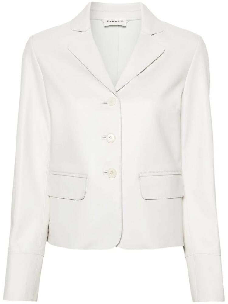 P.A.R.O.S.H. leather cropped blazer - Neutrals Cover