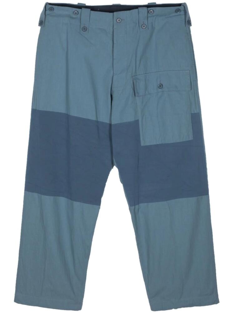 Yohji Yamamoto tapered cotton cargo trousers - Blue Cover