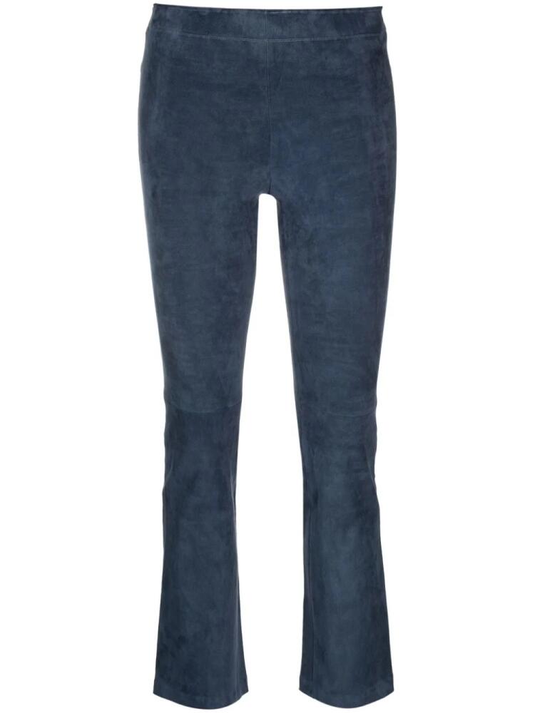 Stouls distressed cropped leather trousers - Blue Cover