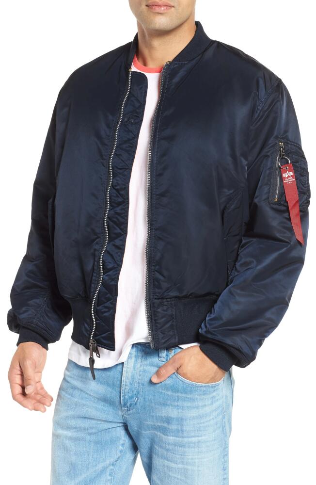 Alpha Industries MA-1 Reversible Bomber Jacket in Replica Blue Cover