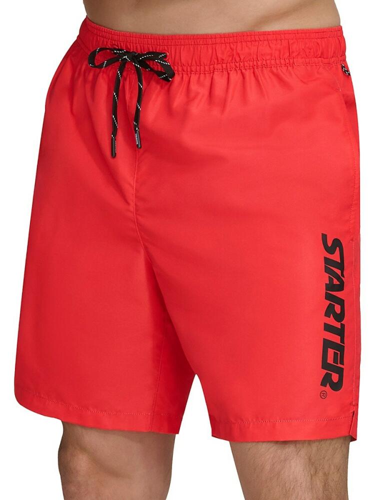 Men's Starter Core Volley Flat Front Shorts - Red Cover