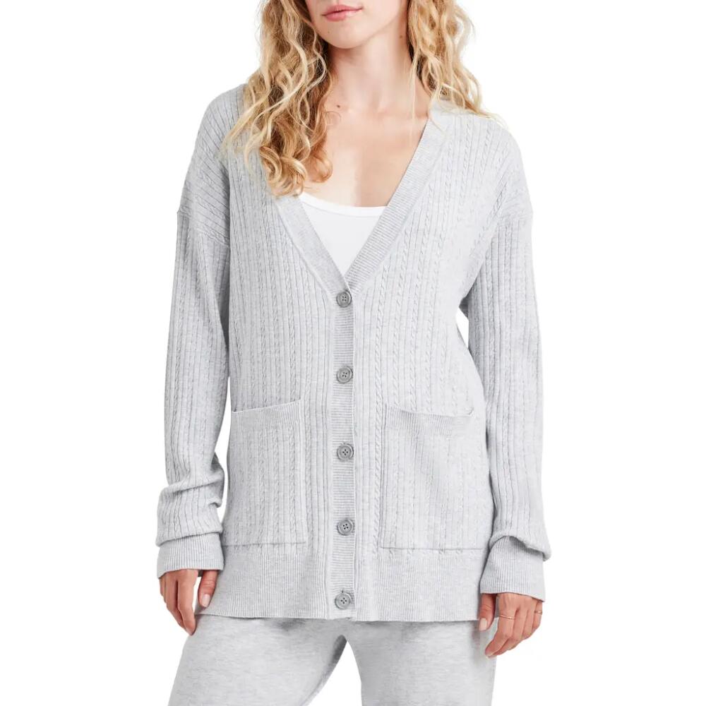 Splendid Veronica Cable Stitch Cardigan in Ice Heather Grey Cover